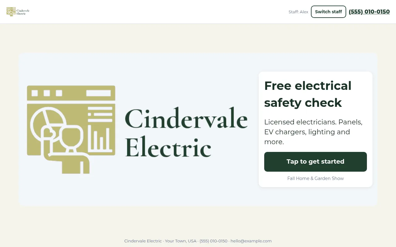 Electrical: Marketing kiosk home